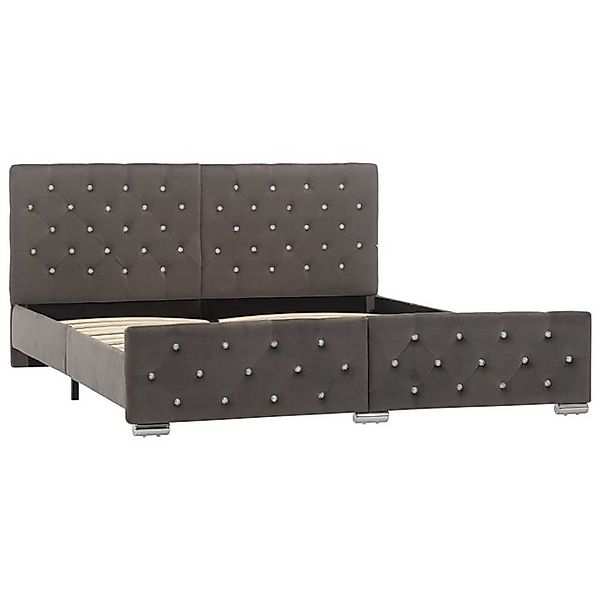vidaXL Bettgestell, Bettrahmen Grau Samt 160x200 cm günstig online kaufen