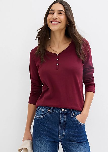 bonprix Langarmshirt 1 schmale Passform, Langarm, für Frühling und Sommer, günstig online kaufen