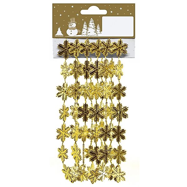 Weihnachtliche Schneeflockengirlande aus Kunststoff Gold 180 cm günstig online kaufen