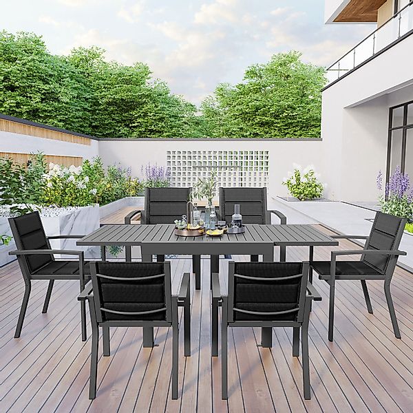 HOMALL Gartentisch Gartentisch Aluminium Ausziehtisch 80/160 günstig online kaufen