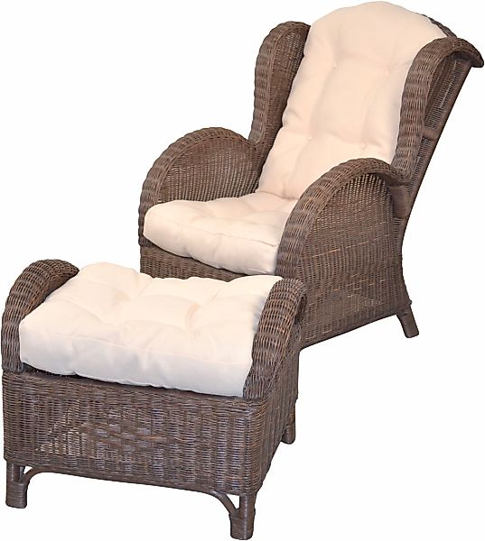 HOFMANN LIVING AND MORE Ohrensessel 2 Stk. tlg. Handgeflochten günstig online kaufen