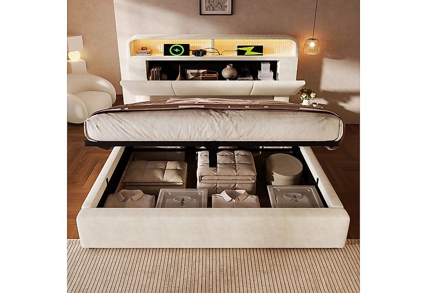 STILVORA Polsterbett 140x200 mit Matratze&Bettkasten,Stauraumbett Jugendbet günstig online kaufen