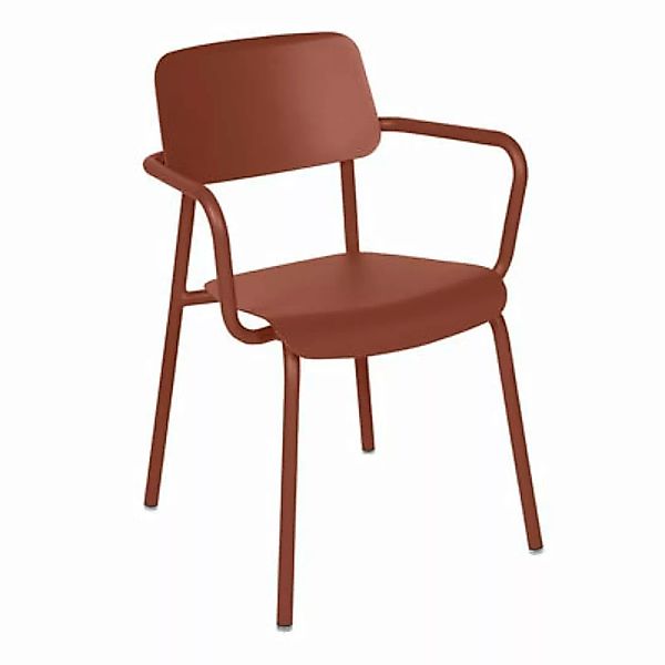 Stapelbarer Sessel Studie metall rot / Aluminium - Fermob - Rot günstig online kaufen