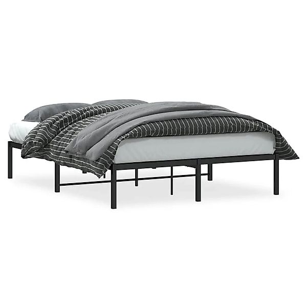 vidaXL Bettgestell Metall Schwarz 140x200 cm 373656 günstig online kaufen