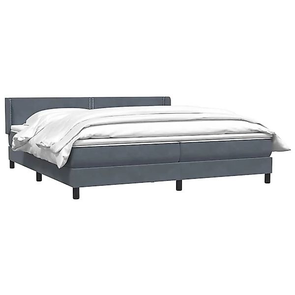 vidaXL Boxspringbett mit Matratze Dunkelgrau 180x210 cm Samt 3318040 günstig online kaufen