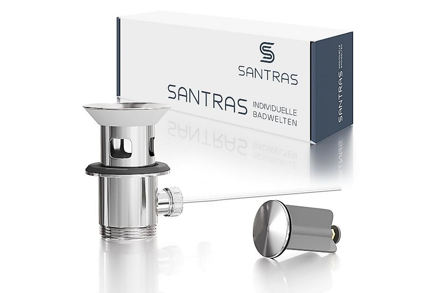 Santras Ablaufgarnitur für Armatur mit Zugstange (Exzenter) in Chrom günstig online kaufen