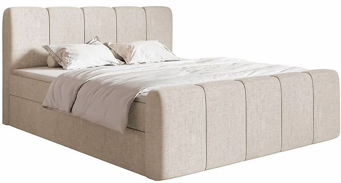 NADUVI Collection | Boxspringbett Chloe 140x200 Chenille mit Staufach günstig online kaufen