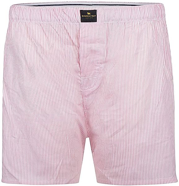 Steppin' Out Boxershort Poplin Streifen Hellrosa - Größe S günstig online kaufen