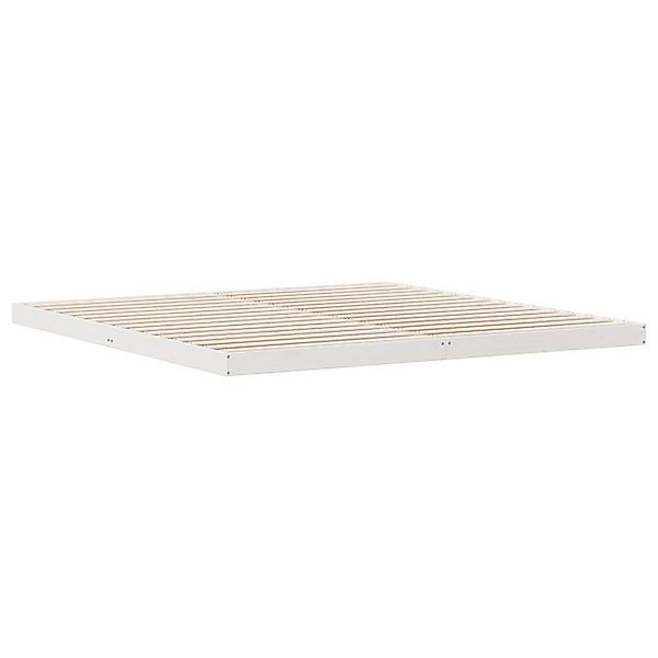 vidaXL Bett Bodenbett Weiß 180x220 cm Massivholz Kiefer (1-tlg) günstig online kaufen