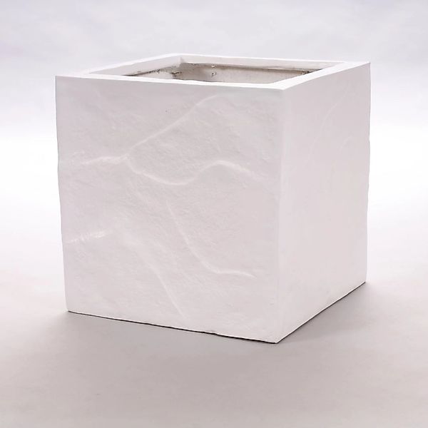 Elegant Einrichten Pflanzkübel Fiberglas Stein-Optik Quadratisch 40x40x40cm günstig online kaufen