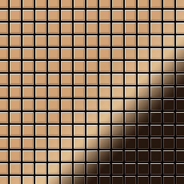 ALLOY Mosaik Fliese Massiv Metall Titan Hochglänzend Kupfer 1,6mm Stark Mos günstig online kaufen