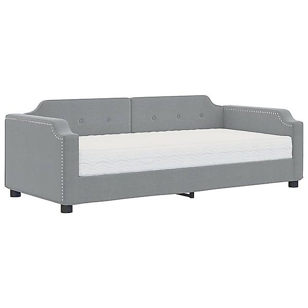 vidaXL Bett, Tagesbett mit Matratze Hellgrau 80x200 cm Stoff günstig online kaufen