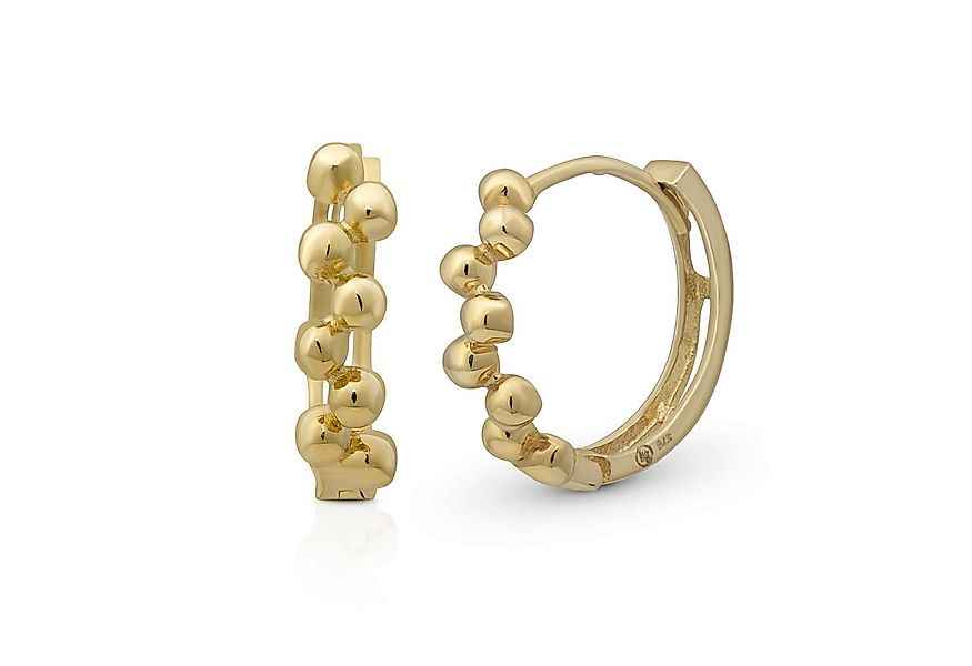 Suzan Gold Creolen-Set 375er Gold Huggies – Popcorn Creolen im Kugeldesign, günstig online kaufen