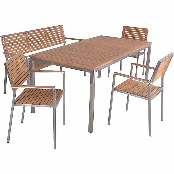 Garden Pleasure Gartenmöbel-Set Denver 6-teilig Teak FSC® günstig online kaufen