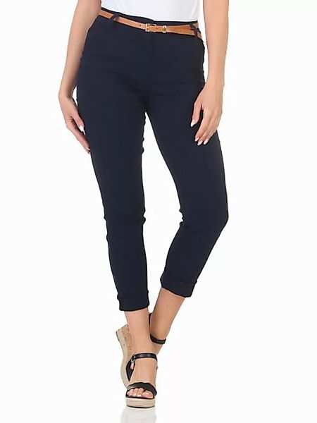 simaranda Chinohose Damen Hose Gürtel 1028 L-XL Navy günstig online kaufen