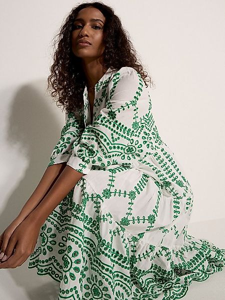 Apricot Spitzenkleid Midi-Kleid mit floraler Broderie Anglaise mit Stickere günstig online kaufen