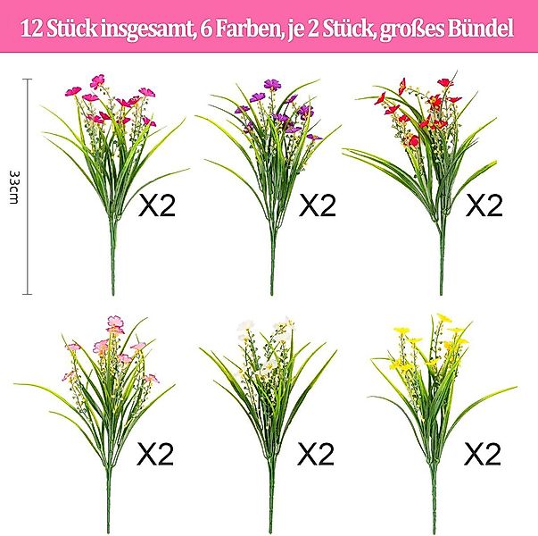 Kunstblumenstrauß 12 Stück Künstliche Kleine Chrysanthemensträuße, günstig online kaufen