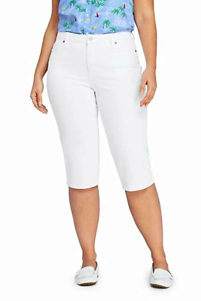 Capri-Jeans Mid Waist in großen Größen, Damen, Größe: 56 Plusgrößen, Weiß, günstig online kaufen