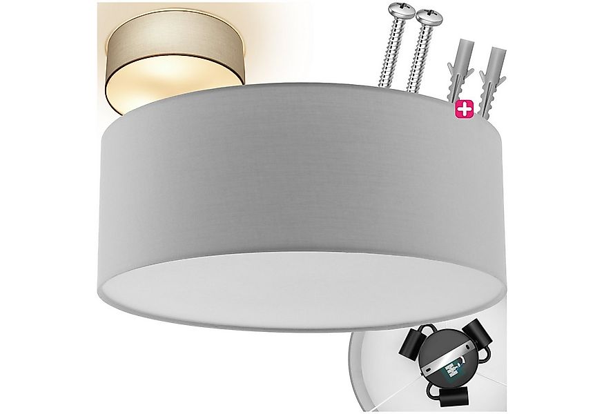 tectake Deckenleuchten Deckenleuchte, Elegante, runde Deckenleuchte im Lein günstig online kaufen