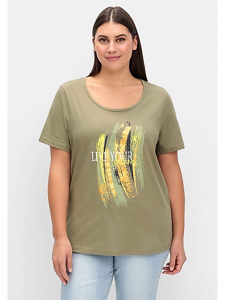 Sheego T-Shirt "Große Größen", mit Frontdruck und Glitzereffekt günstig online kaufen
