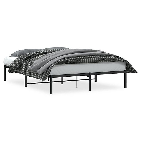 vidaXL Bettgestell Bettgestell Metall Schwarz 150x200 cm Bett Bettgestell günstig online kaufen