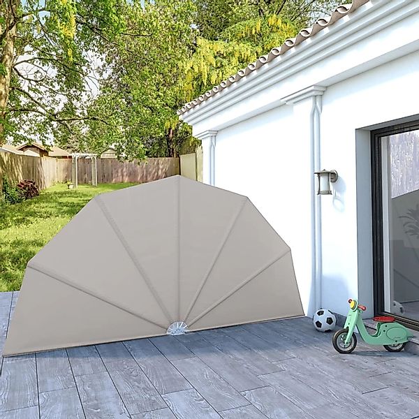 furnicato Faltbarer Terrassen-Seitenfächer Creme 200 cm günstig online kaufen