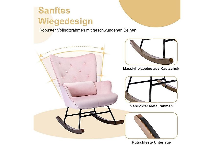 HomeMiYN Schaukelstuhl HOMEMiYN Schaukelstuhl Wohnzimmer mit Metallgestell günstig online kaufen