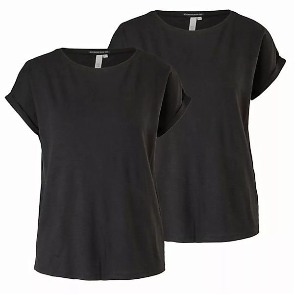 QS T-Shirt Basic (2-tlg) kurzarm, Rundhals, modernes Design, im 2er Pack günstig online kaufen
