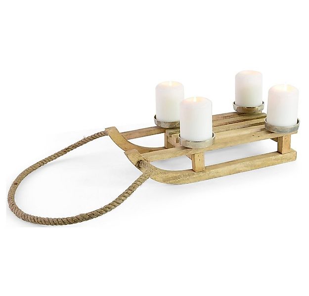 RIFFELMACHER & WEINBERGER Adventsleuchter Holz Deko-Schlitten mit 4 Advents günstig online kaufen
