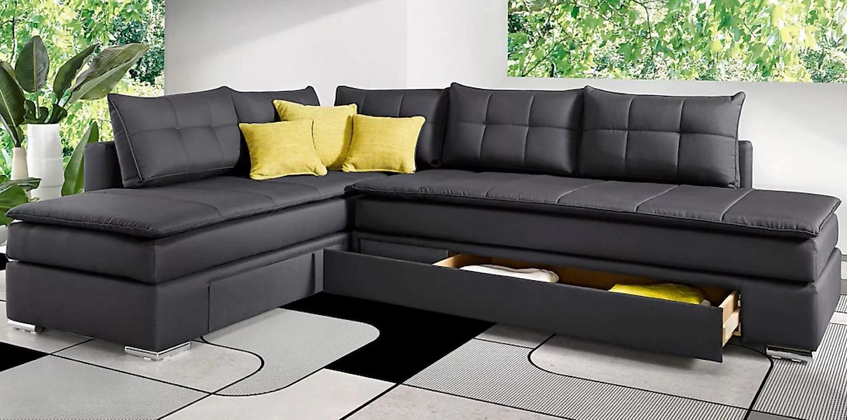 INOSIGN Ecksofa "Boxspringbett Night & Day L-Form mit Dauer-Schlaffunktion günstig online kaufen