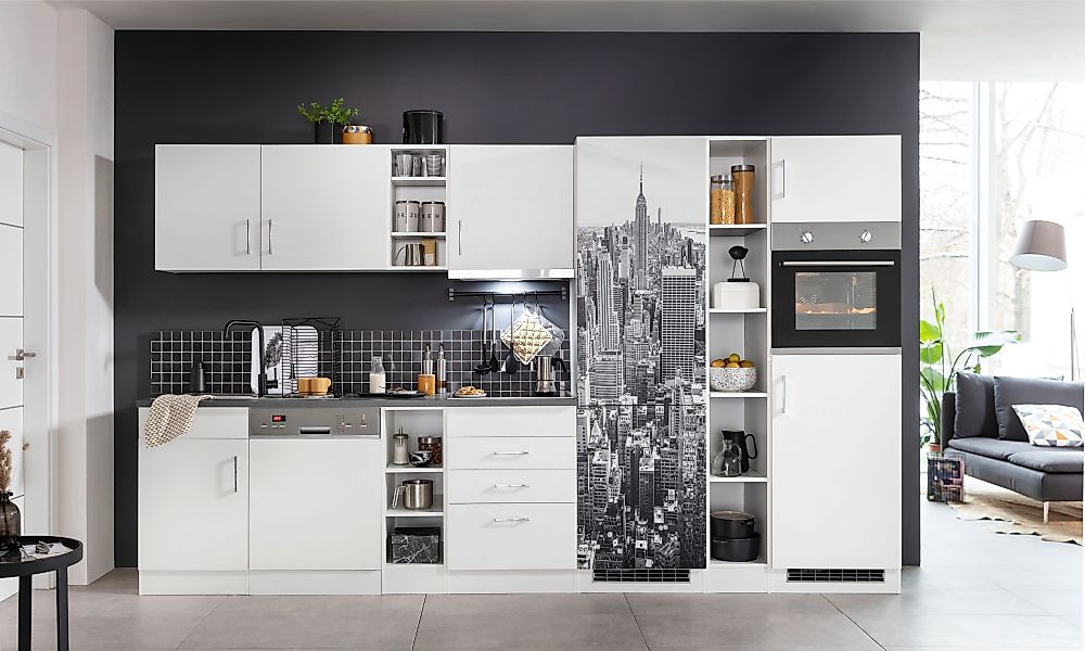 KOCHSTATION Küchenzeile "KS-Paris" mit E-Geräten, Breite 350 cm, mit großer günstig online kaufen