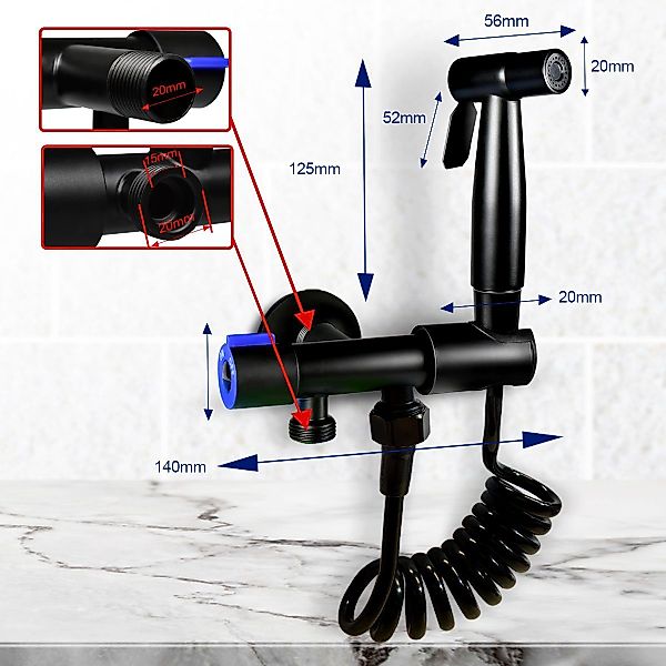 Eumaty Bidetarmatur Bidet Handbrause Edelstahl, Baby-Stoffwindelsprüh-Kit günstig online kaufen