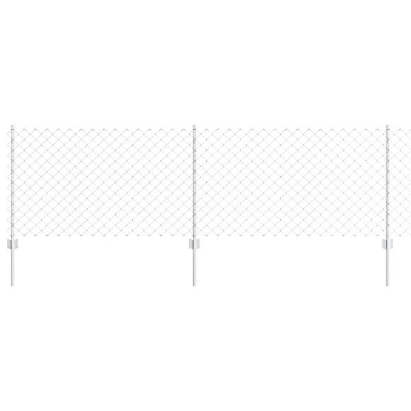 vidaXL Zaun mit Pfosten Silber 0,8 x 10 m Stahl 3336295 günstig online kaufen