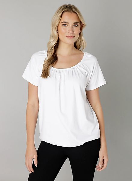 Base Level T-Shirt "Yona", mit Raffung am Ausschnitt und elastischem Bund günstig online kaufen