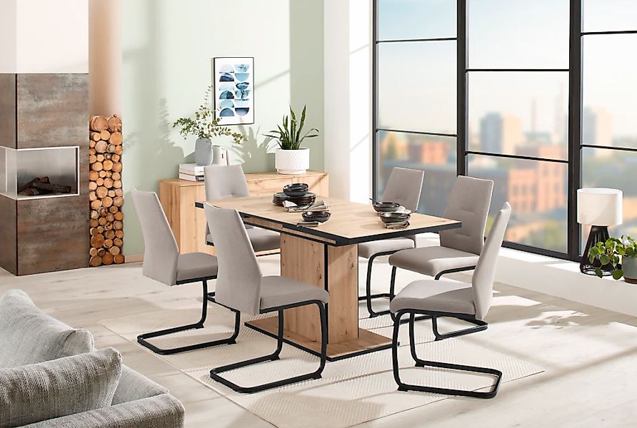 HELA Essgruppe "Ariana, Esstisch mit 6 Stühlen, ausziehbarer Küchentisch" S günstig online kaufen