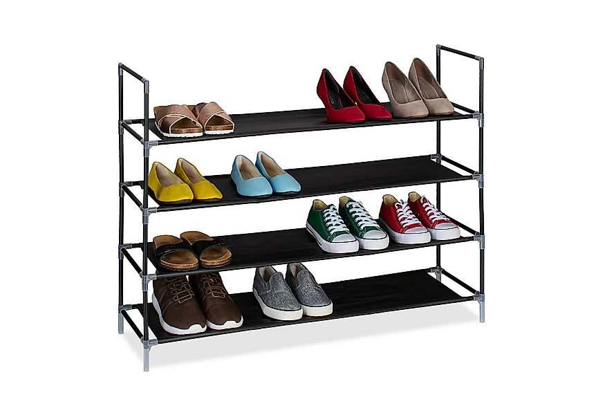 relaxdays Schuhregal mit Stoffebenen 1 m, 4 Ebenen günstig online kaufen