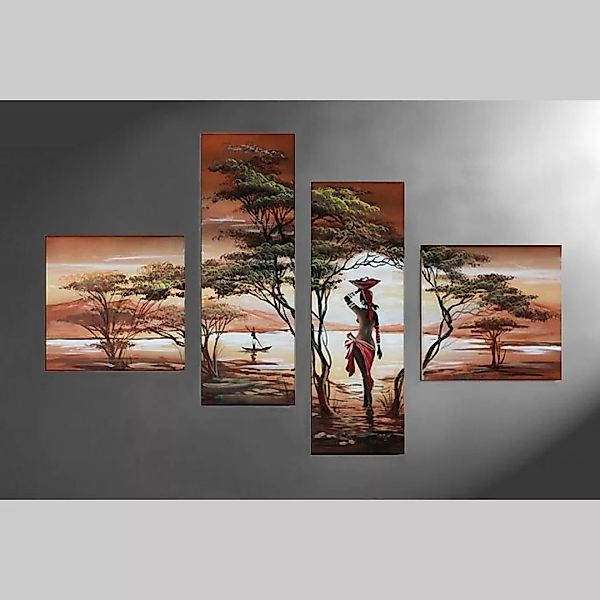 4 Leinwandbilder AFRIKA Frau (1) 100 x 70cm Handgemalt günstig online kaufen