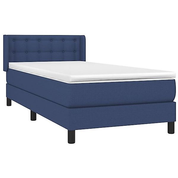 vidaXL Boxspringbett, Boxbett mit Matratze Blau 90x200 cm Stoff günstig online kaufen
