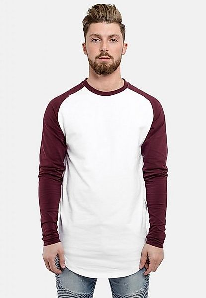 Blackskies T-Shirt Baseball Longshirt T-Shirt Weiß Burgundy Small günstig online kaufen