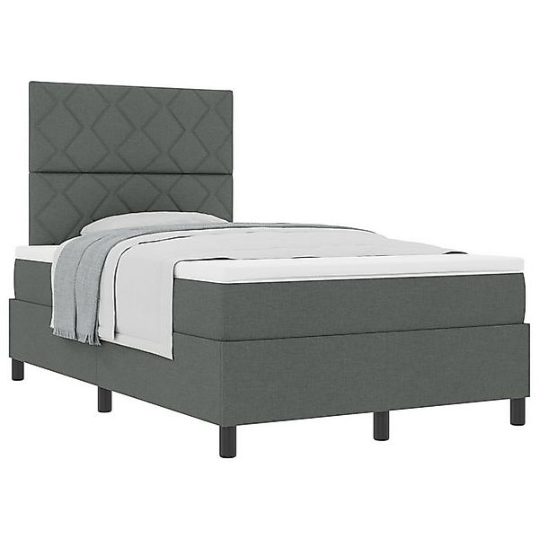 vidaXL Bett Boxspringbett mit Matratze Dunkelgrau Klein Doppelstoff (1-tlg) günstig online kaufen