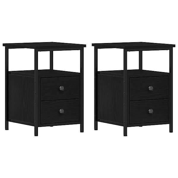 vidaXL Nachttische 2 Stk, Schwarze Eiche 34x35,5x50 cm Holzwerkstoff 862138 günstig online kaufen