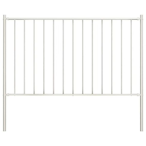 vidaXL Zaunelement mit Pfosten Pulverbeschichteter Stahl 1,81x1,25 m Weiß 1 günstig online kaufen