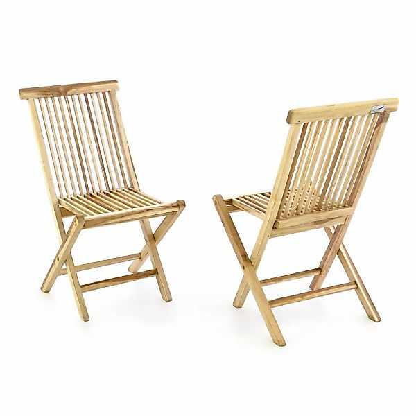 VCM Gartenstuhl "2er Gartenstuhl Hochlehner Klappstuhl Holz Teak" () günstig online kaufen