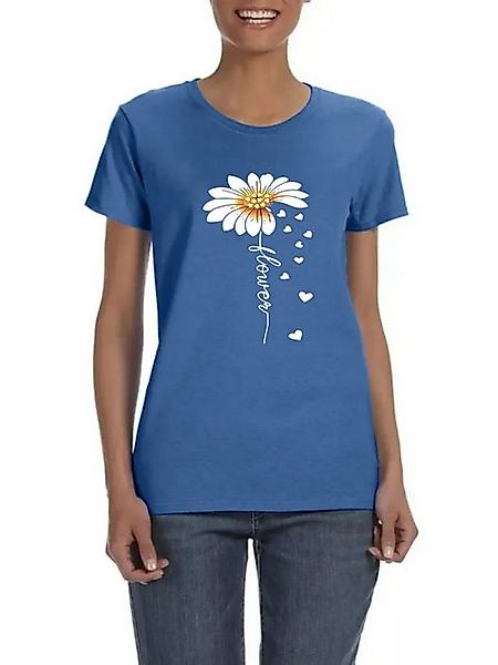 PYL Rundhalsshirt Damen Sommer Casual Rundhalsshirt Kurzarm Lockere Tops günstig online kaufen