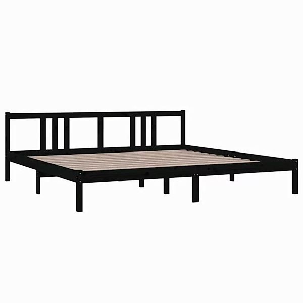 furnicato Bettgestell Massivholzbett Schwarz 200x200 cm (1-tlg) günstig online kaufen