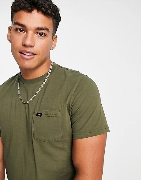 Lee – T-Shirt mit Tasche-Grün günstig online kaufen