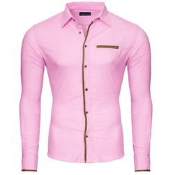 Reslad Langarmhemd Reslad Herren Hemd Patched günstig online kaufen