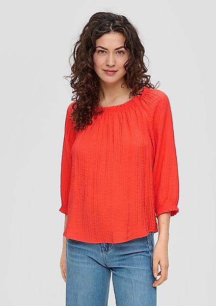 s.Oliver Kurzarmbluse Off-Shoulder-Bluse aus Viskosemix Raffung günstig online kaufen