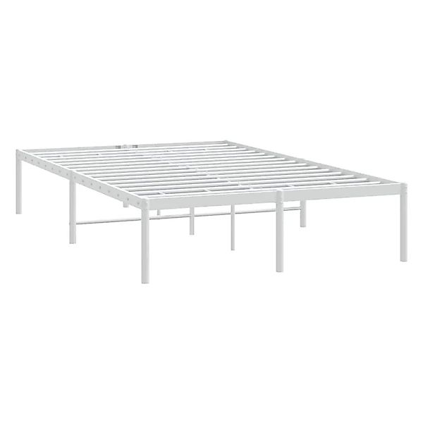 vidaXL Bettgestell Metall Weiß 120x200 cm 350911 günstig online kaufen