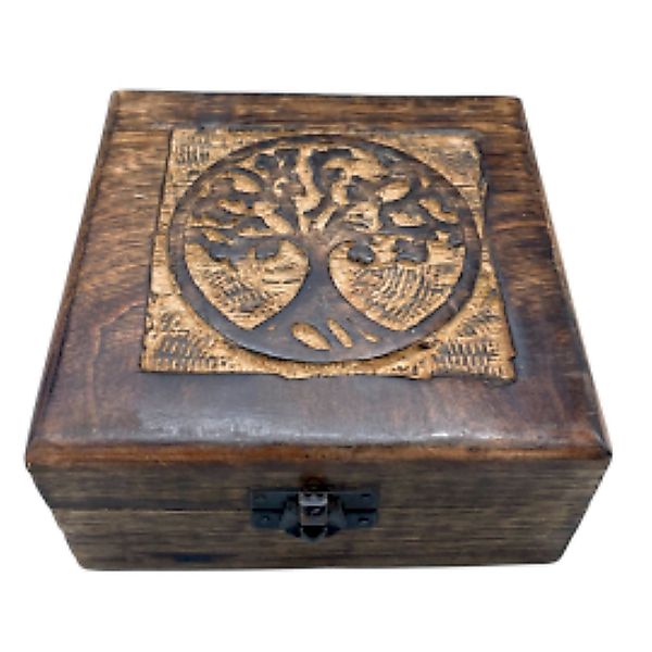 Bali-Homedecor Aufbewahrungsbox Quadratische Box Holz 13cm günstig online kaufen